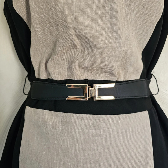 BCX Black and Tan Colorblock Sleeveless Dress Size Women's 7 - Picture 4 of 11